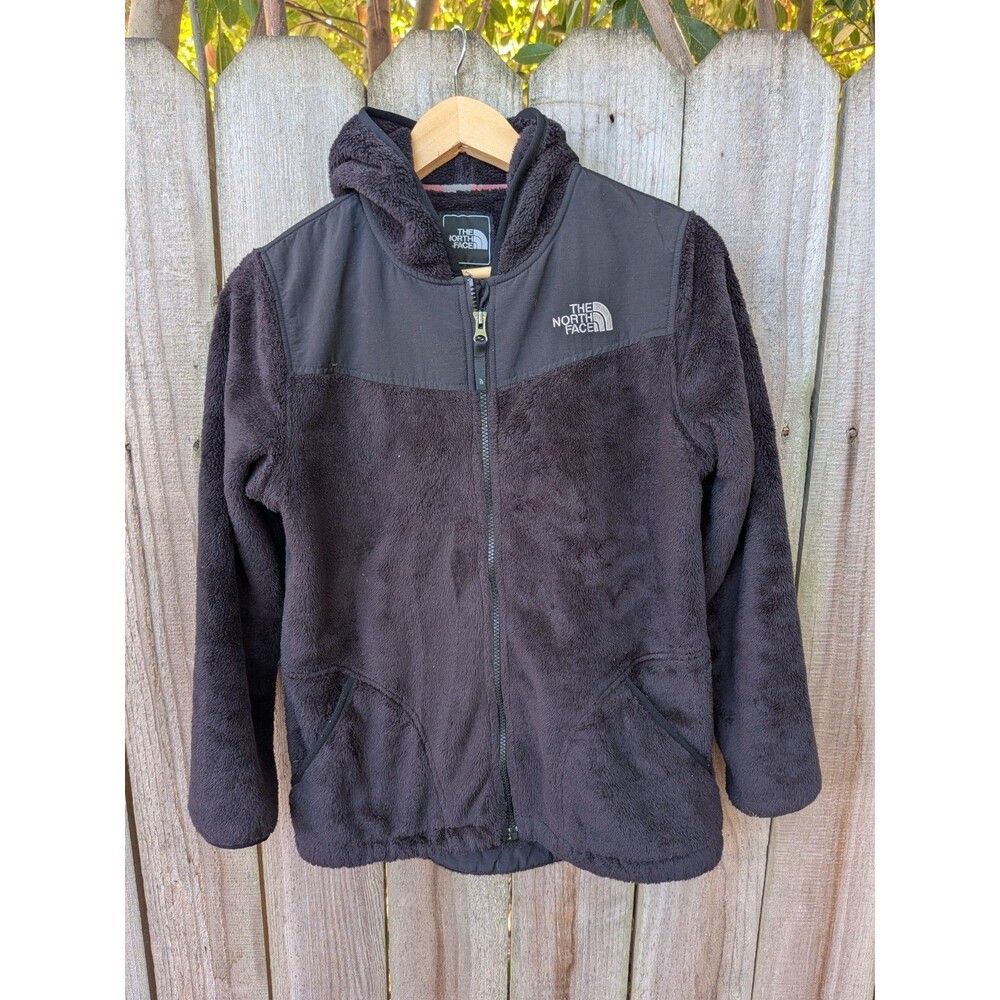 The North Face Girls' Denali Jacket XL Black Hooded 2008 Fluffy Fleece